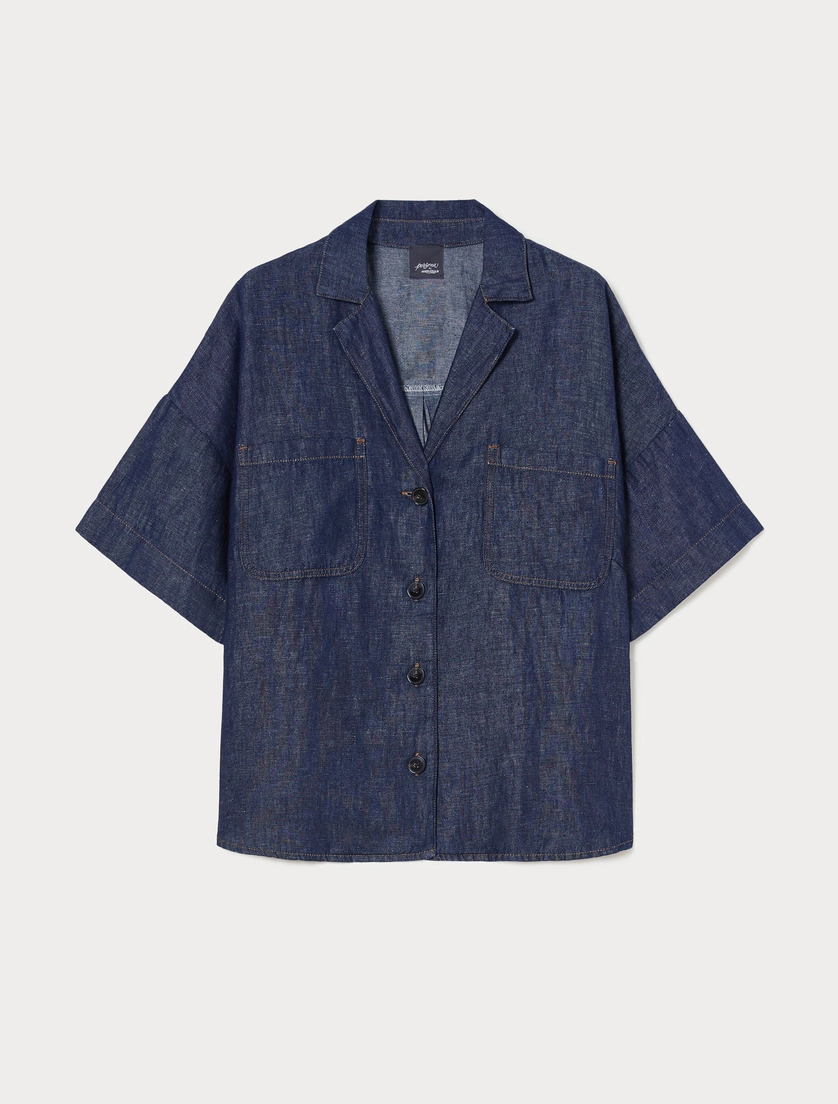 Blusa in cotone e lino