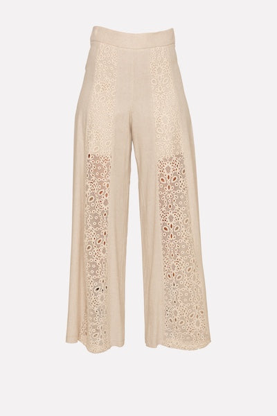 Pantalone inserto pizzo