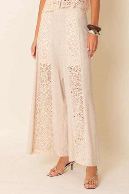 Pantalone inserto pizzo